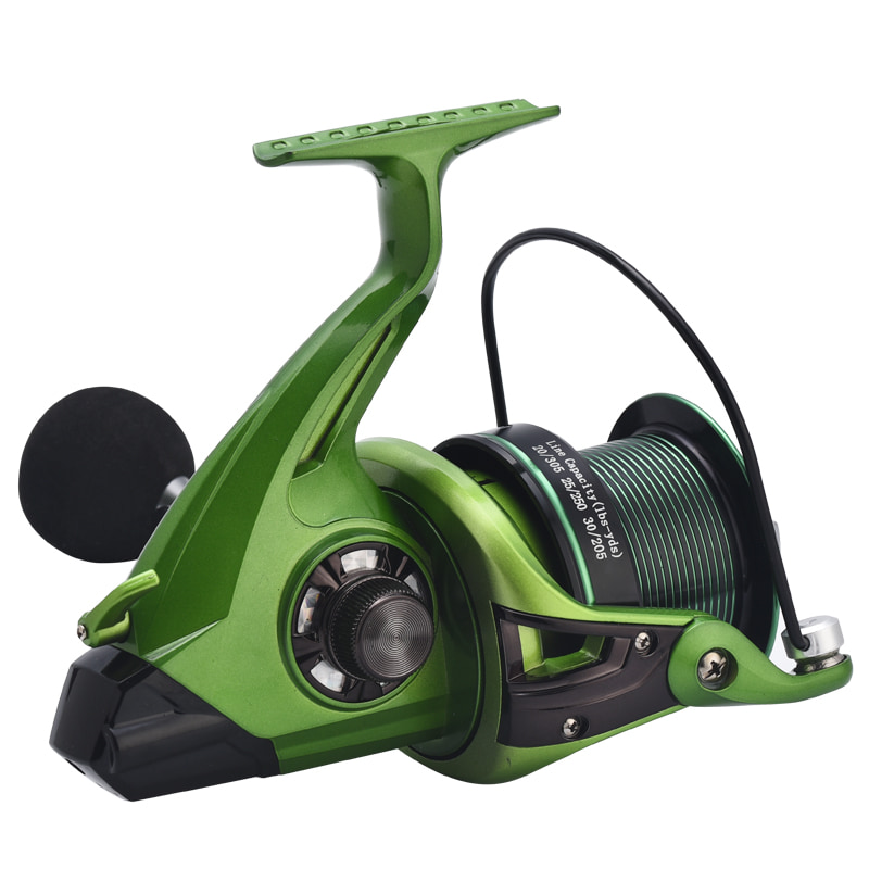 Mulinete pentru pește de adâncime metal verde Distant Wheel turnare lungă Raft Wheel Bait Mulinete de turnare mulinetă de pescuit spinning